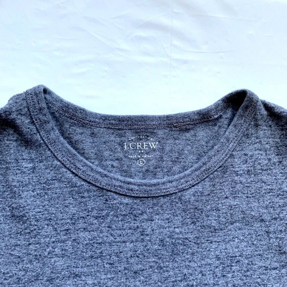 J. Crew T Shirt Mens Large Gray Long Sleeve Crew Neck Classic‎ Cotton Casual - Picture 5 of 11